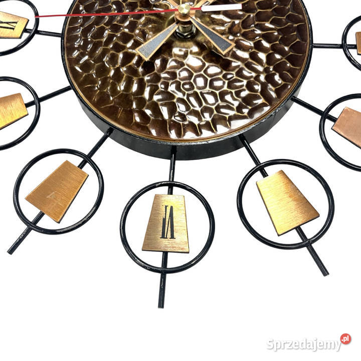 Zegar ścienny sunburst metal i mosiądz ścienny Warszawa