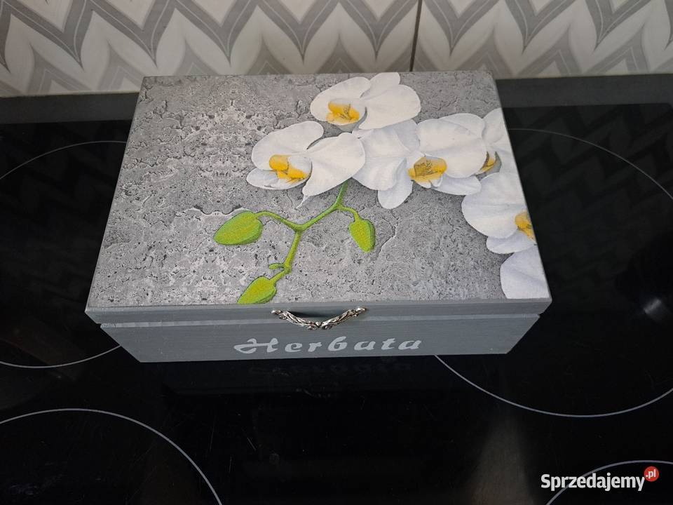 Herbaciarka orchidea szary grafit decoupage Kędzierzyn-Koźle