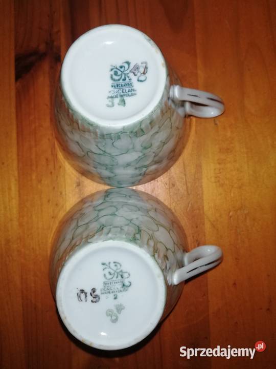 Stara porcelana PRL Włocławek 2 filiżanki proj Warszawa