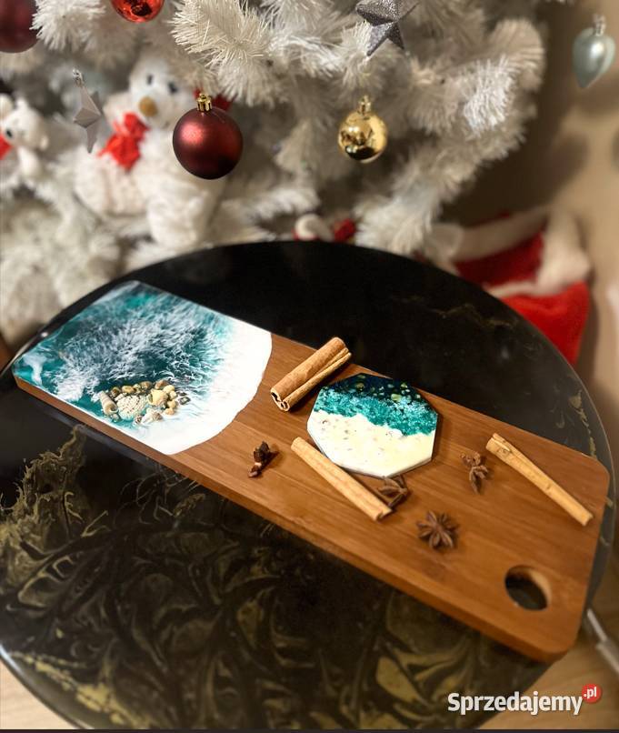 Deska do serwowania przekąsek zdobiona żywicą dolnośląskie sprzedam