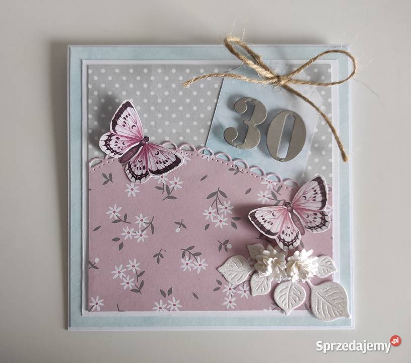 Kartka ręcznie robiona na urodziny z motylami Rękodzieło Łódź