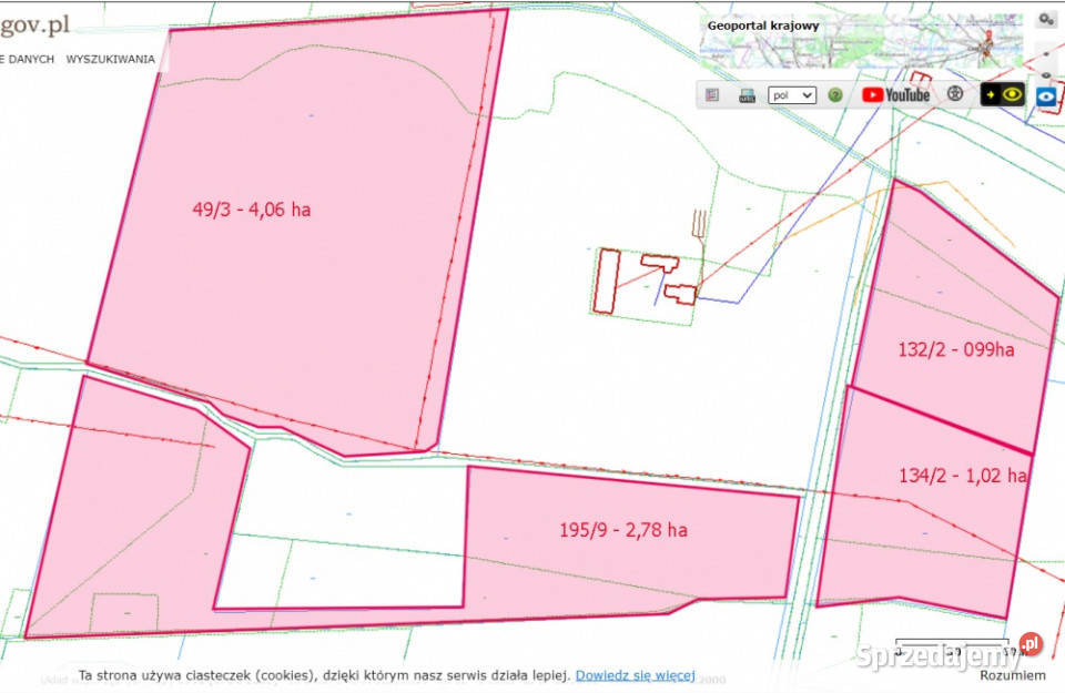 Działki rolnobudowlane k Płocka Lipna 88500m2 Małomin