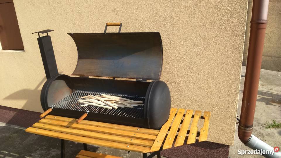 Grill ogrodowy duży blaty robocze masywny Łuków