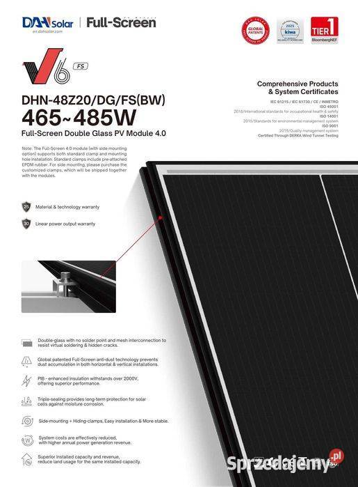Panel Fotowoltaiczny DAH Solar 475W Bifacial sprzedam