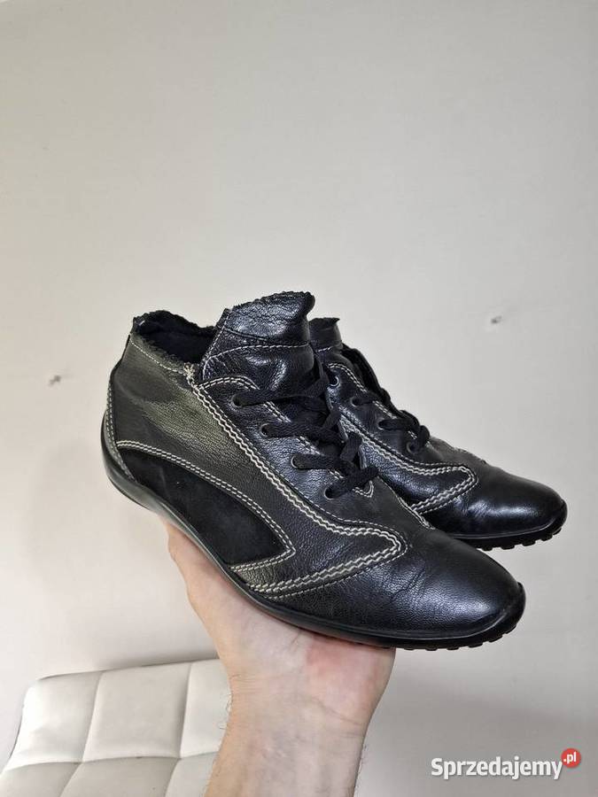 Botki 385 Tods czarne skórzane damskie 25cm małopolskie Kraków
