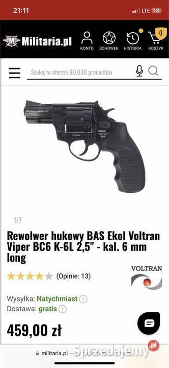 Rewoler Hukowy 6MM Long LEGALNY Warszawa