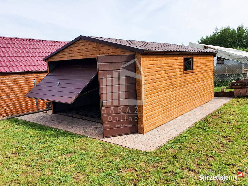 GARAŻ BLASZANY 45m x 6m blachodachówka drzwi 27m2 Gdów
