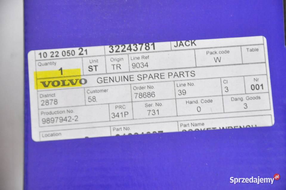VOLVO XC40 kolo zapasowe dojazdowe wklad lewarek
