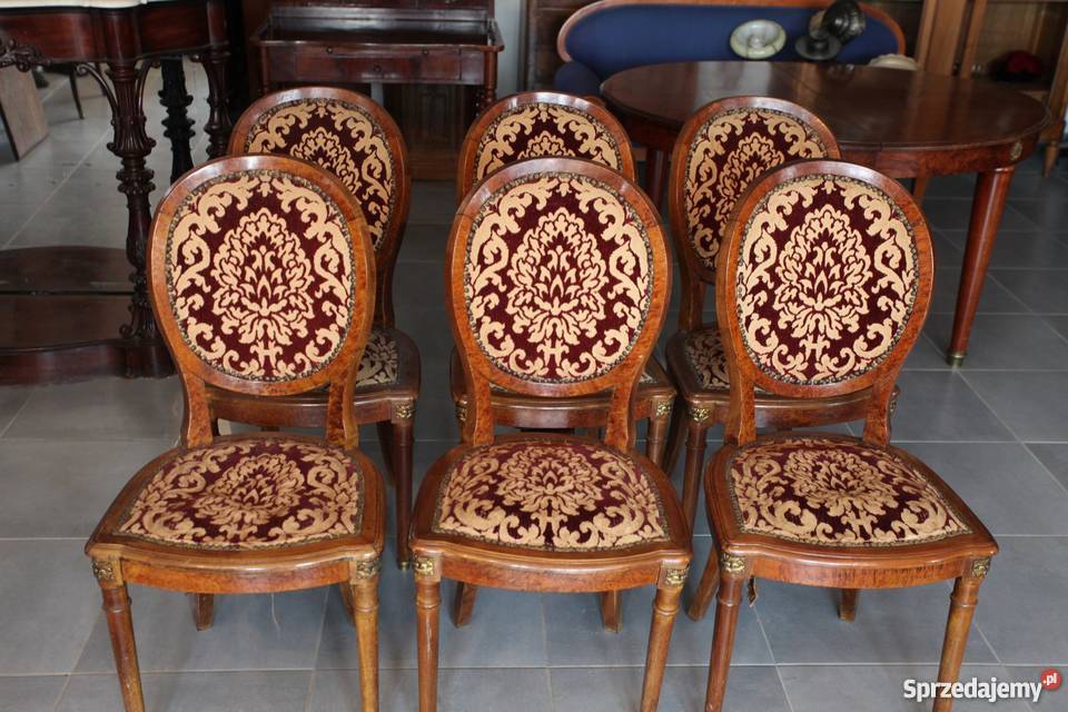Dwa krzesła ludwikowskie Antyki 0297 Meble Nieżywięć