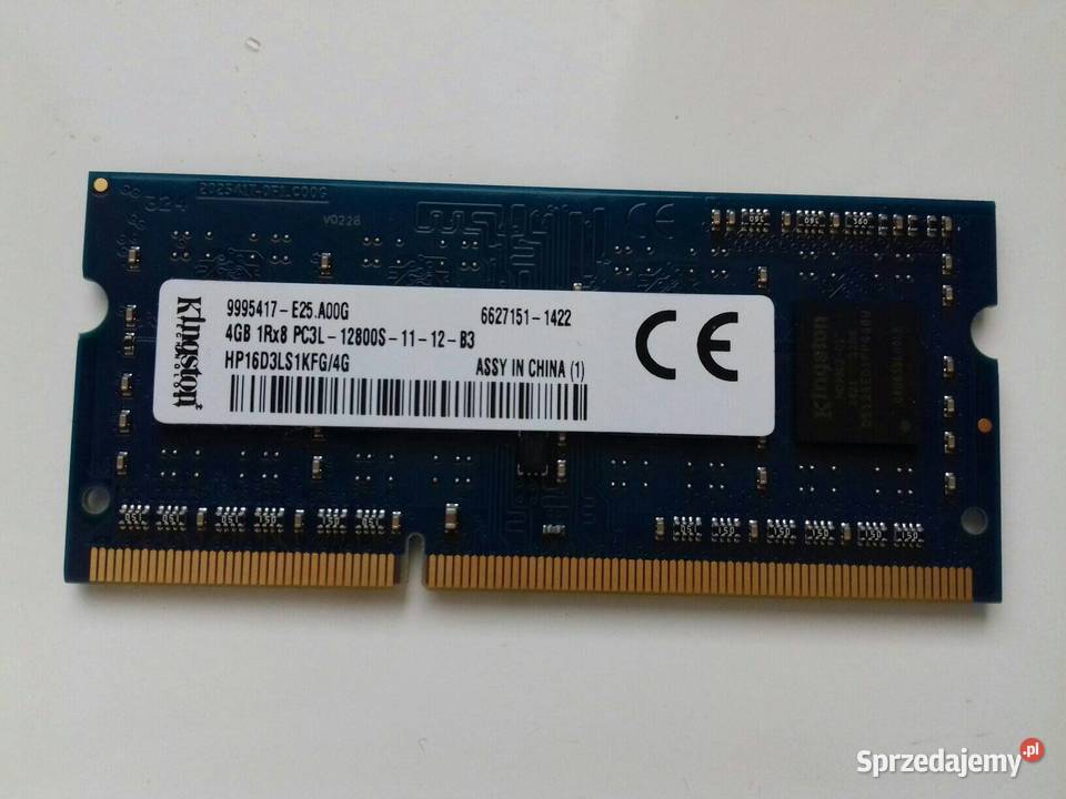 Kingston DDR3 4GB PC3L12800S SODIMM 135V 1600MHz Bydgoszcz