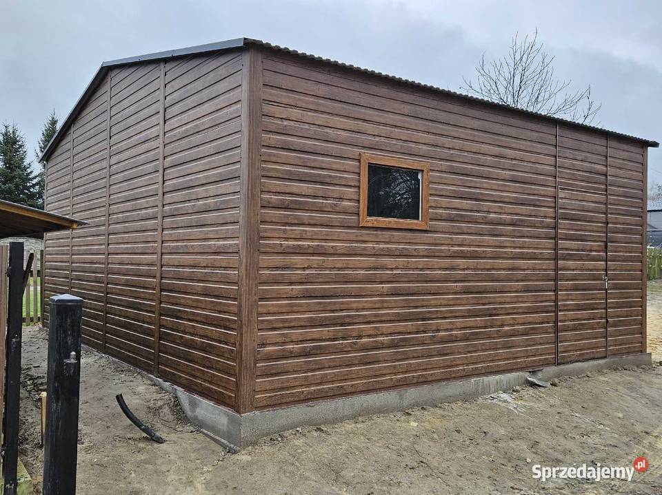 Garaż orzech dwuspadowy 7x5 lubelskie Ryki
