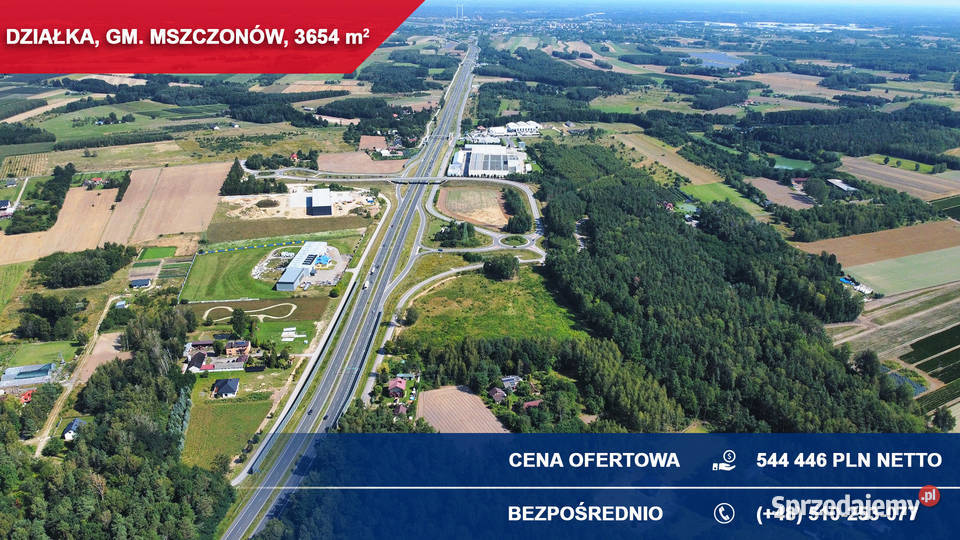 Teren usługowy S8 idealny pod magazyn warsztat Sprzedaż Adamowice