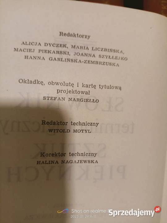Słownik terminów sztuk pięknych księgarnia Praga mazowieckie