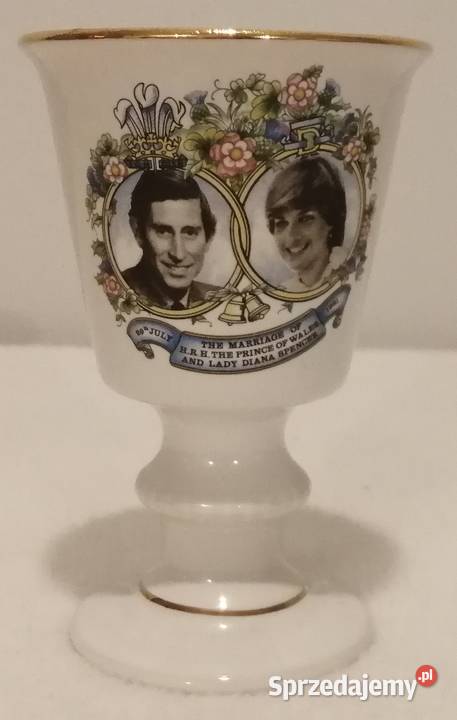 Porcelanowy kielich puchar Wade Ślub Diany 1981 śląskie Czeladź