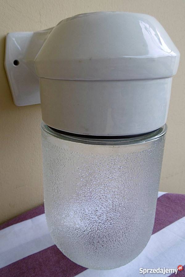 Lampa porcelanowa na ścianę szklany klosz E 27 Ostrów Wielkopolski