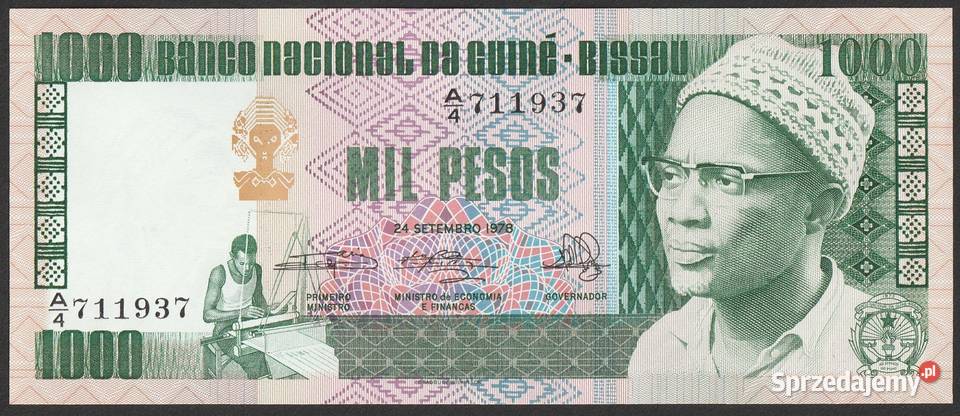GWINEA BISSAU 1000 PESOS 1978 STAN BANKOWY UNC Numizmatyka