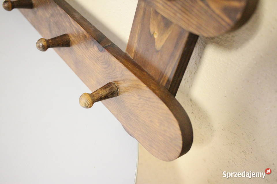 Drewniany stylowy wieszak piękne zdobienie Pszczyna