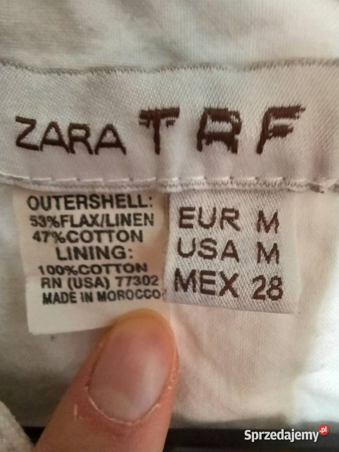 Kurtka biała żakiet ZARA rozmiar M len bawełna Rzeszów