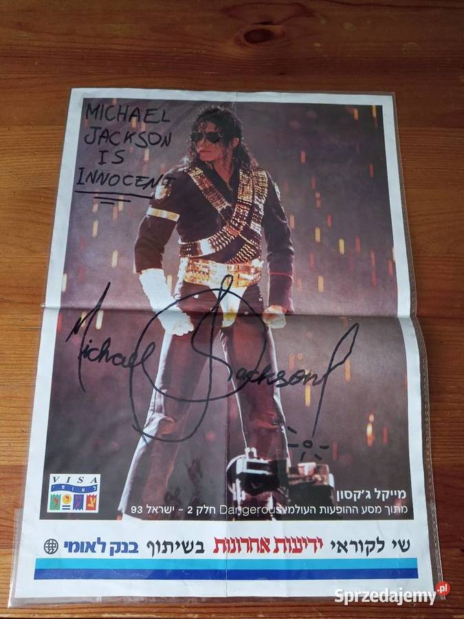 Sprzedam plakat z autografem Michael Jackson śląskie Bytom