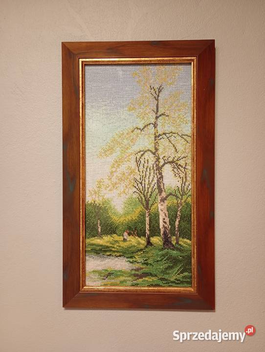 Obraz haft krzyżykowy w ramie Rękodzieło Dębica sprzedam
