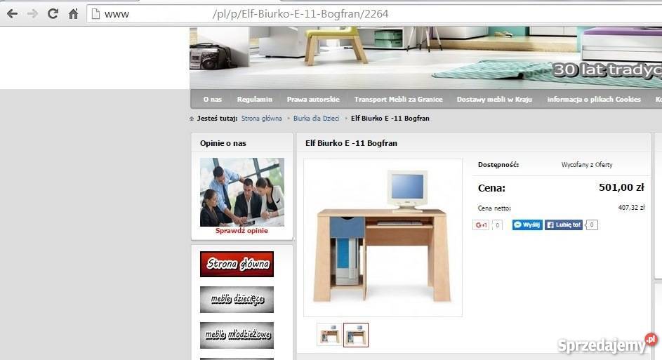 Biurko ELF firmy BogFran Nowy Dwór Mazowiecki sprzedam