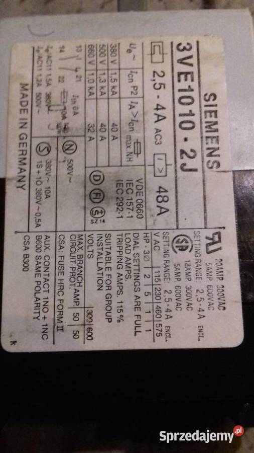 ROZŁACZNIK 3VE10102J 2540A 660V SIEMENS wielkopolskie Poznań