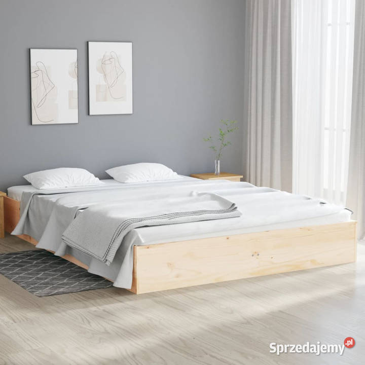 Rama łóżka lite drewno podwójna 120x190 WM820072 66cm Warszawa