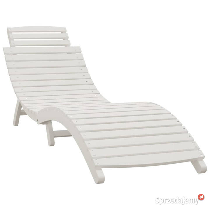 Leżaki 2 białe 184x55x64 lite drewno akacjowe Leżaki i leżanki