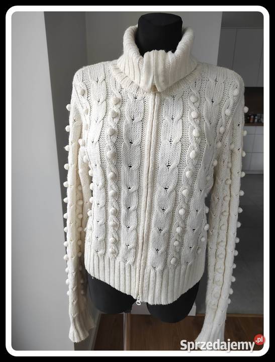 Rozpinany sweter golf akryl wełna 40 L George mazowieckie Płock