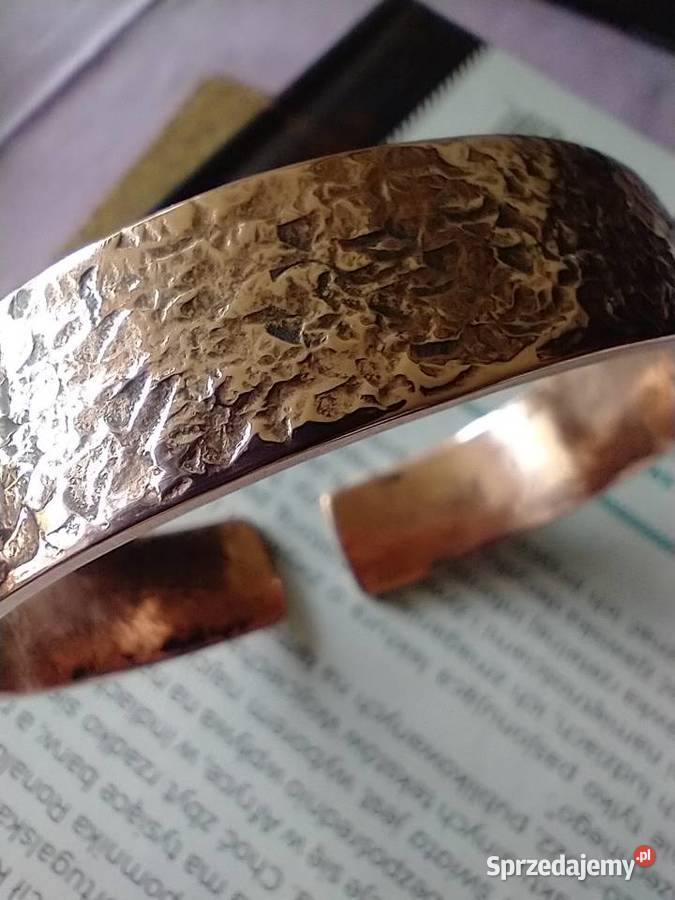 Szeroka kuta bransoleta czysta polska miedź Łódź