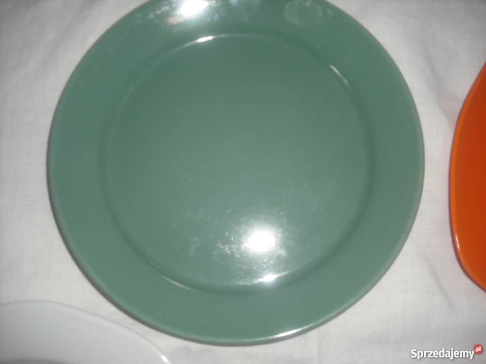 Komplet 4 talerze porcelanowe płaskie 4 kolory