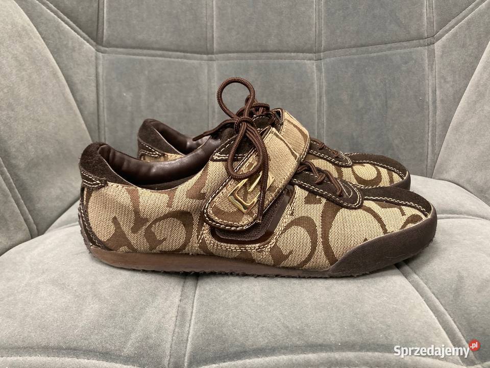 Trampki buty damskie Guess logowane brąz nowe 39 skóra Nisko