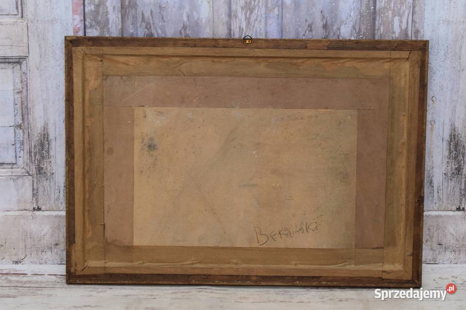 Beksiński Pastel na Kartonie Straszny Stary Kraków