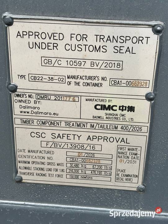 6m 20DC Kontener Morski Nowy
