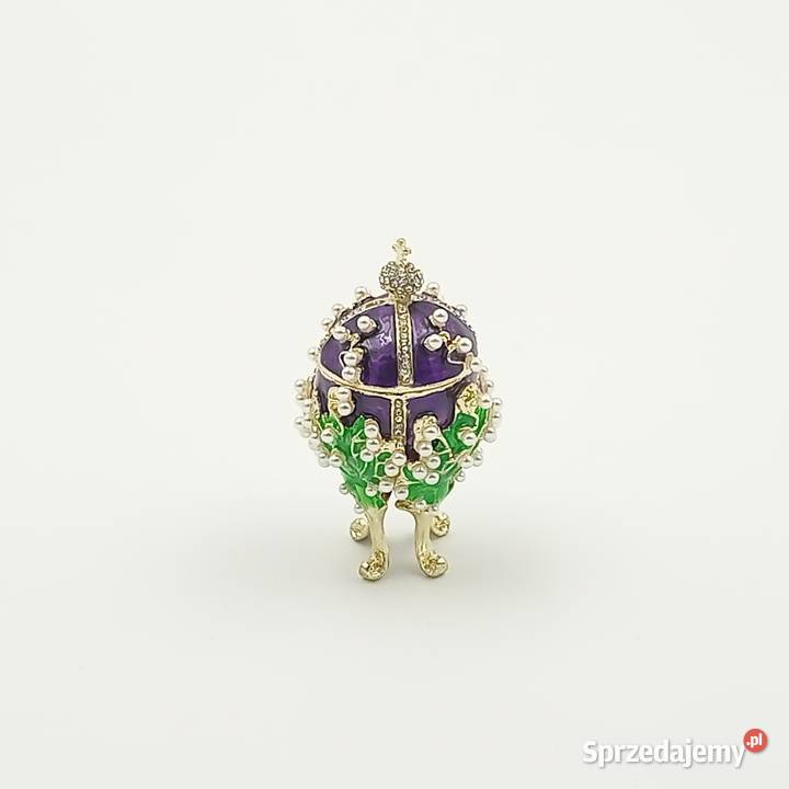 Jajko faberge pojemniki szkatułka małe fioletowe śląskie Zawiercie
