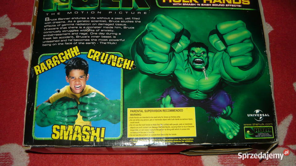 Hulk hands rękawice zabawka Sokółka