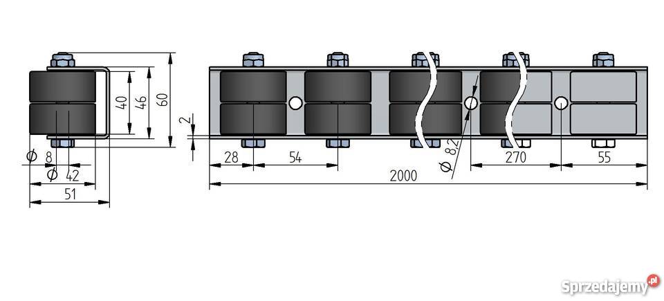Listwa do kombajnu 651 na porzeczki jagody gr łódzkie Zduńska Wola