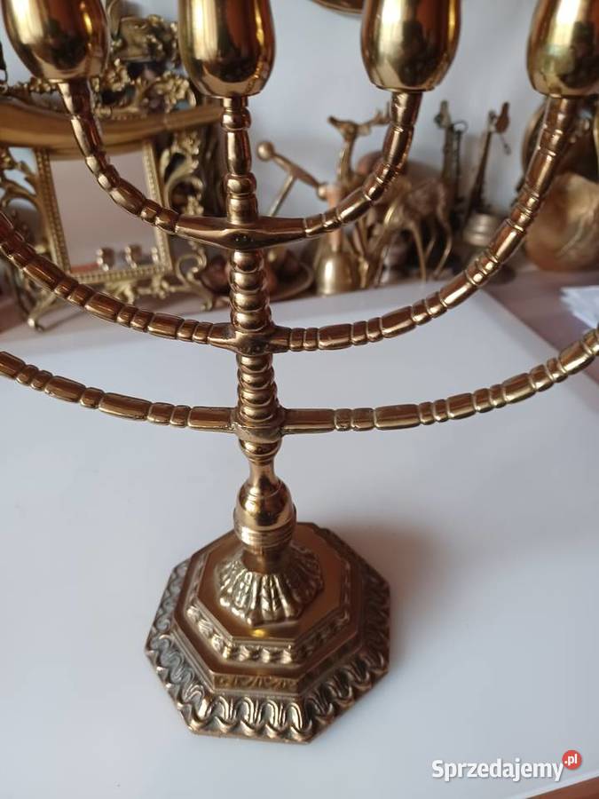 Świecznik mosiężny menora Poznań