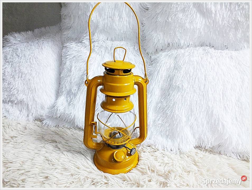 Lampa naftowa ŻÓŁTA Piękna i sprawna do użytku odcienie żółtego Oświetlenie Żary