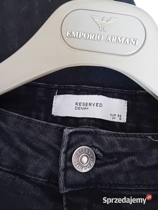 Czarne jeansy z wyższym stanem Bez wzoru mazowieckie