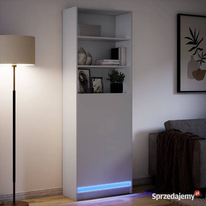 Wysoka szafka z LED biała 69x325x200 WM3307905 Warszawa