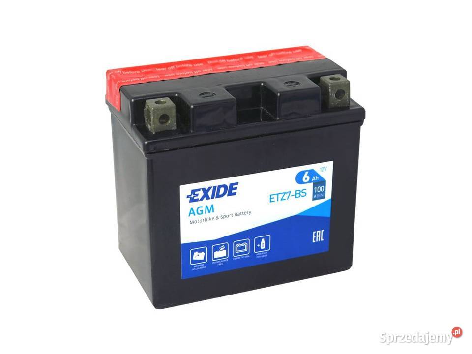 Akumulator motocyklowy EXIDE ETZ7BS YTZ7BS 12V Łódź