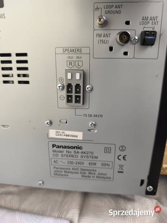 Sprzedam wieżę Panasonic SA AK 270 z kolumnami i pomorskie Gdańsk