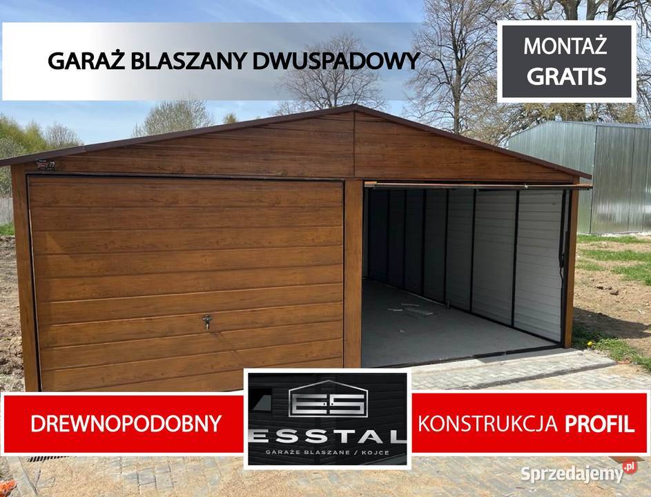 GARAŻ BLASZANY Złoty Dąb Wiaty Garaże Wiata 6x5 samodzielny Sprzedaż Łęczna