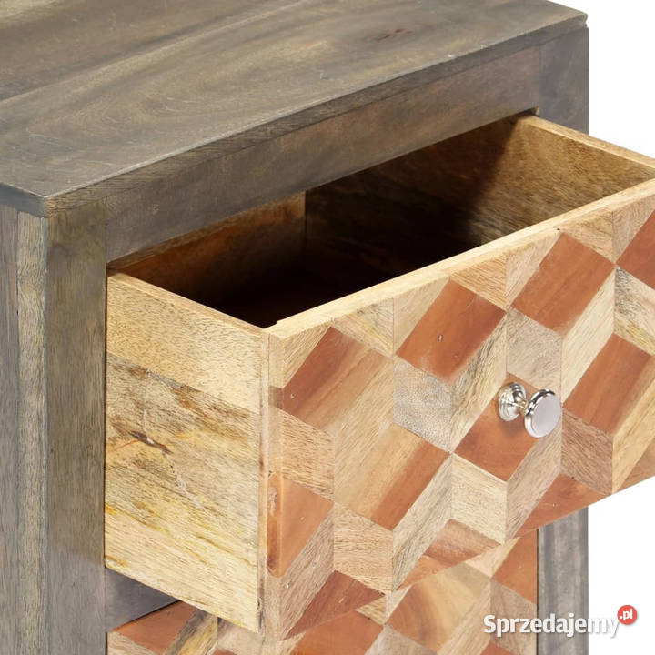 Szafka nocna szara 40x30x50 lite drewno mango Warszawa