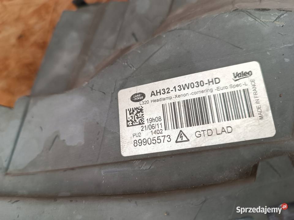 REFLEKTOR LAMPA LEWY PRZÓD EU AH3213W030HD RANGE Lampy przednie wielkopolskie Nowy Tomyśl