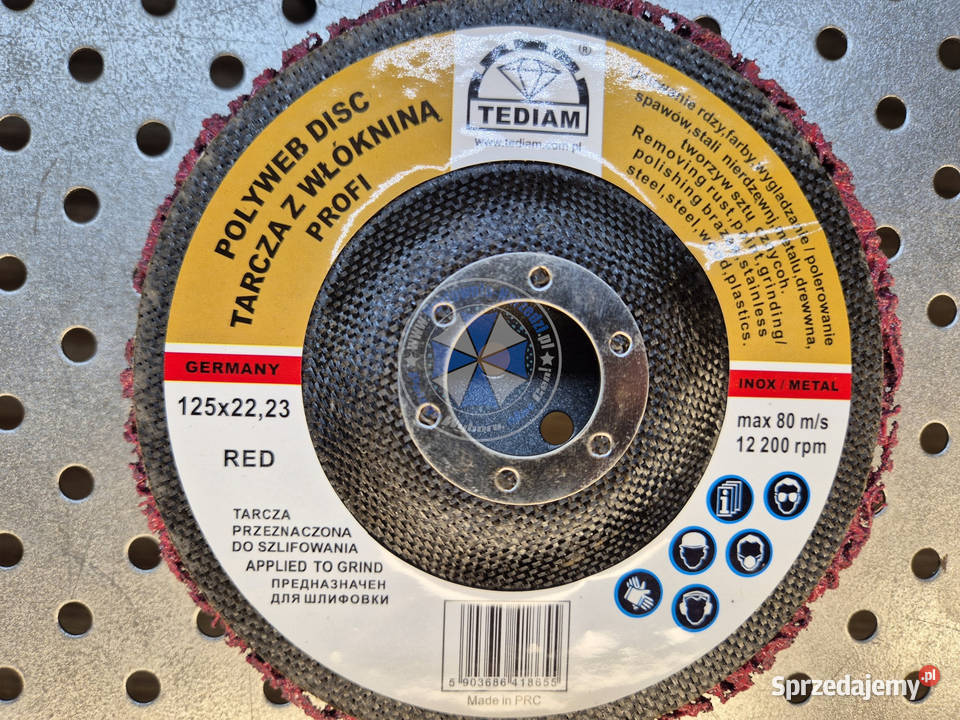 Tarcza ścierna do usuwania rdzy 125mm włosy kujawsko-pomorskie Nowe