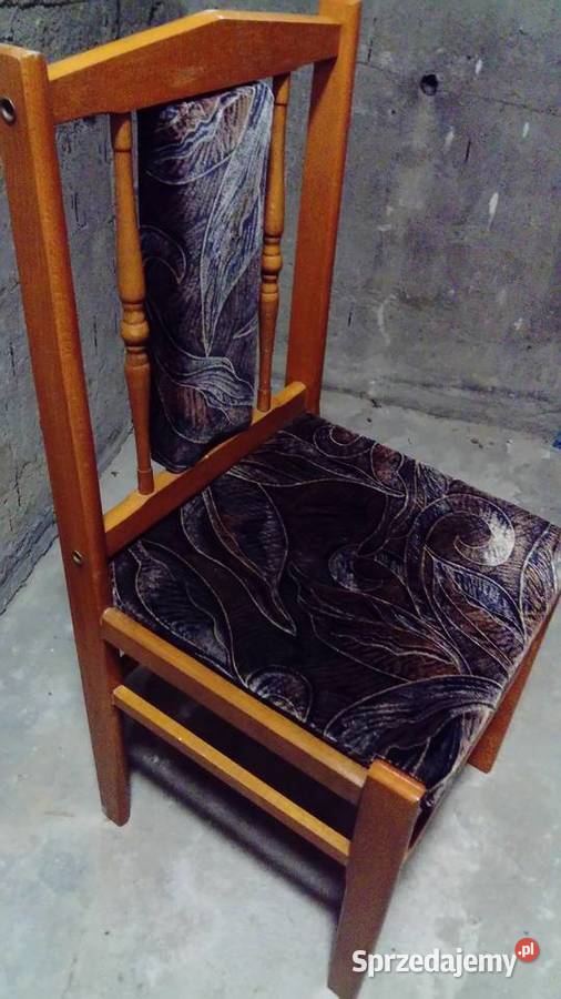 Zestaw 4 x Krzesło drewniane tapicerowane obicie aksamitne