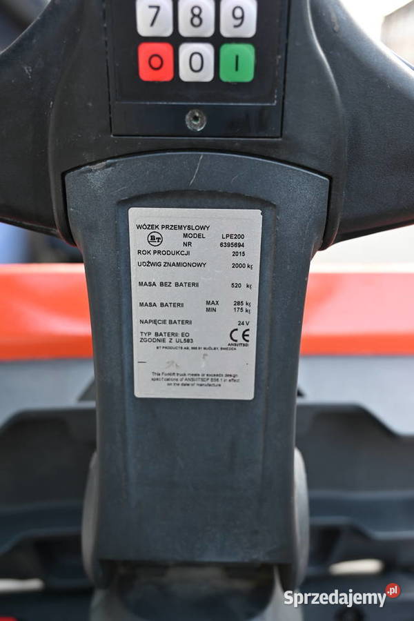 Paleciak elektryczny Toyota BT LPE 200 2000 2016 Toyota sprzedam