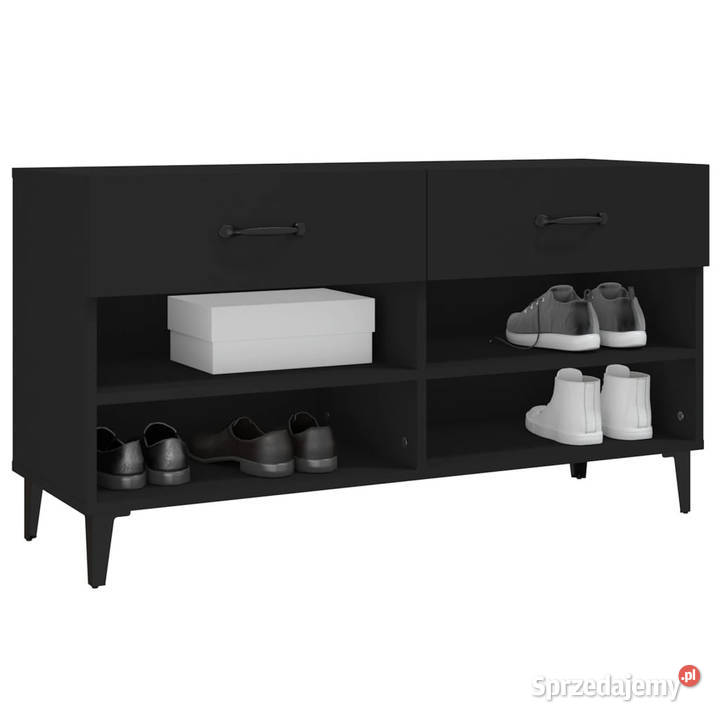 Szafka na buty czarna 102x35x55 materiał